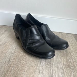 Clarks Black Low Heel Shoes